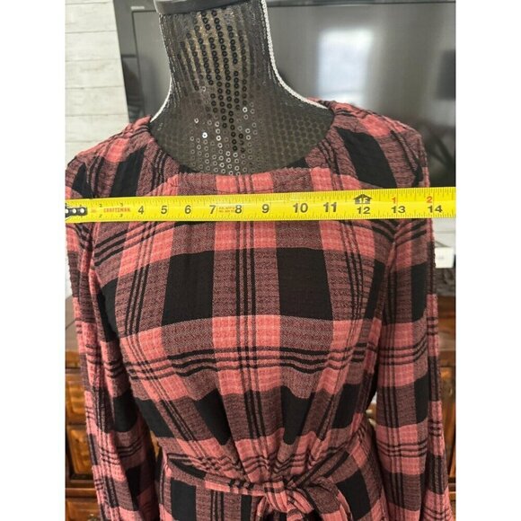 Cloth & Stone By Anthropologie Black Pink Daia Plaid Mini Dress Womens Size S - Picture 4 of 8
